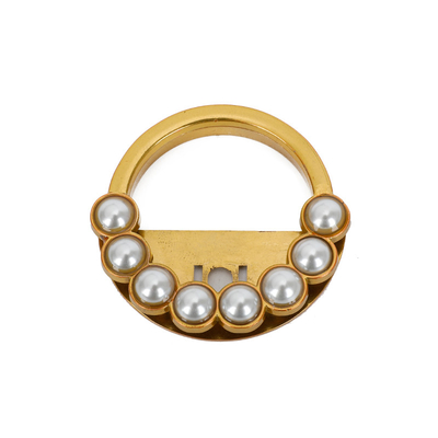 Metalowa blokada torebki w kształcie złotego pierścienia ze sprzętem do torebki perłowej