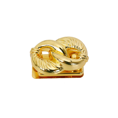 Jasny złoty owinięty metalowy pokrowiec z zamkiem Akcesoria Dekoracyjne dopasowanie do torebki