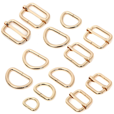 Kwadratowe antyoksydacyjne metalowe pierścienie D Złote, odporne na rozdarcie, odporne na rdzę do pasów bagażowych